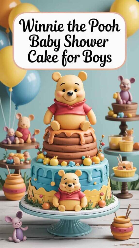Winnie the Pooh Baby Shower Cake Ideas for Boys
