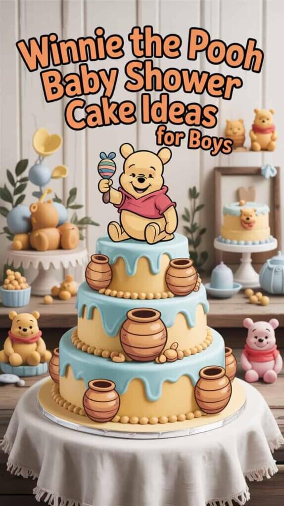Winnie the Pooh Baby Shower Cake Ideas for Boys