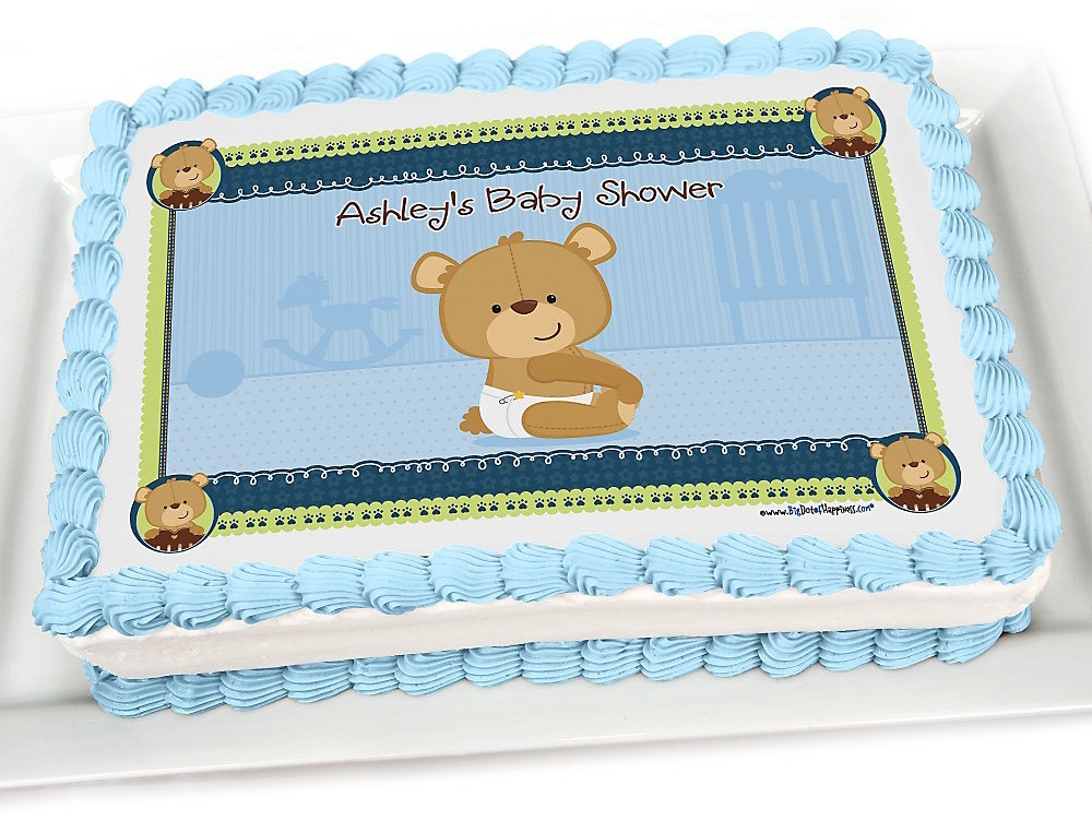 teddy bear baby shower cake boy