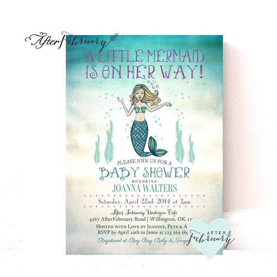 Mermaid Baby Shower Invitation