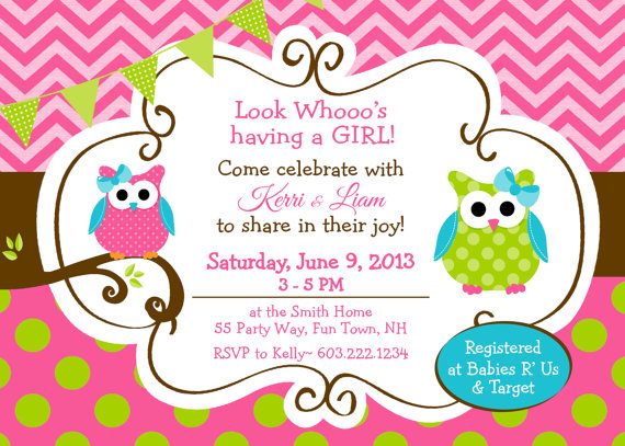 owl girl invitation
