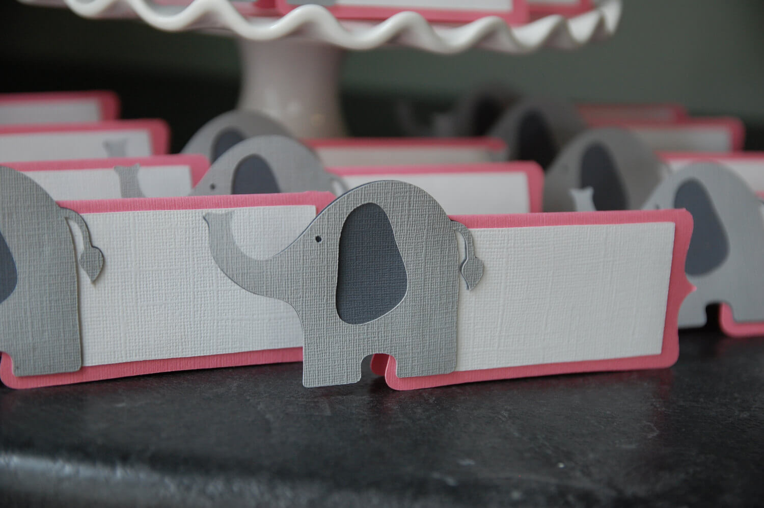 Elephant Place Cards, Elephant Seating Cards, Elephant Baby Shower, Elephant Food Labels
