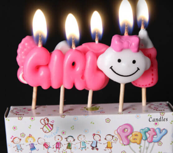 Girl Baby Shower Candle Cake Topper