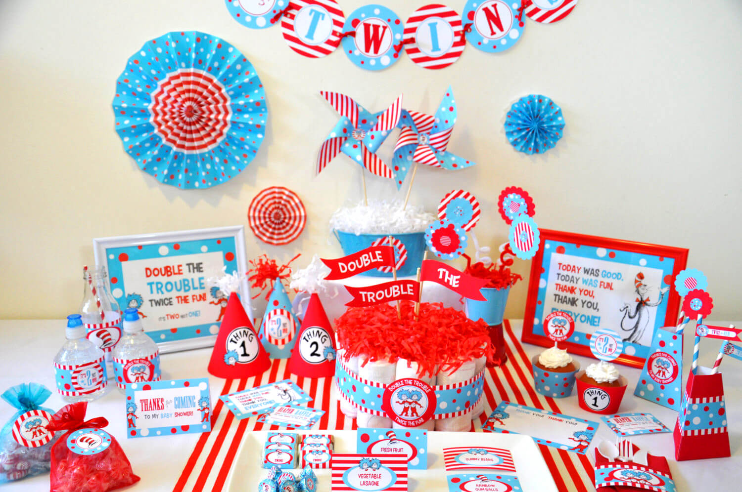 twin girl and boy baby shower themes