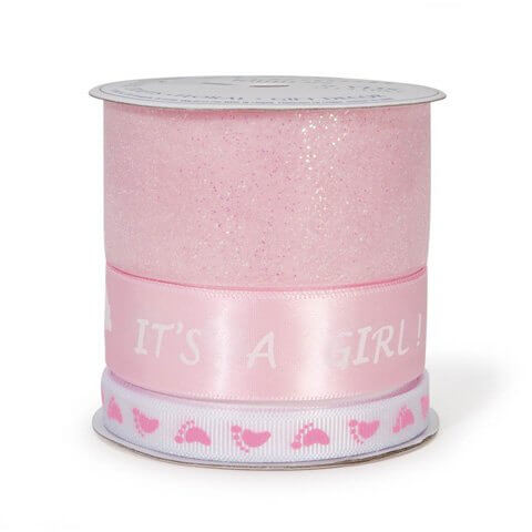 It's A Girl Baby Shower Ribbon Assortment