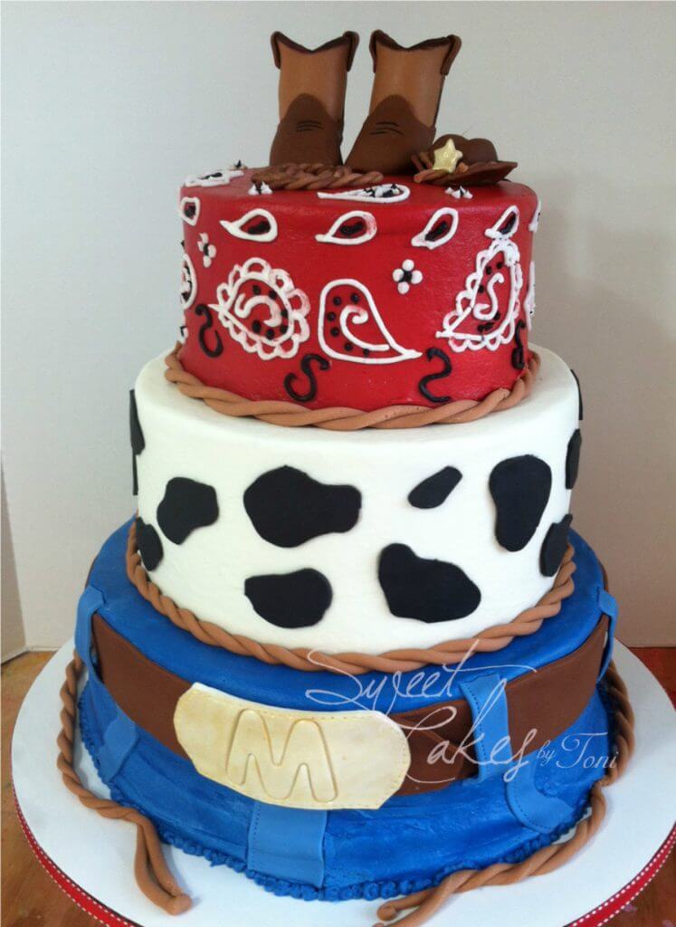 3 Tier Western Baby Shower Cake