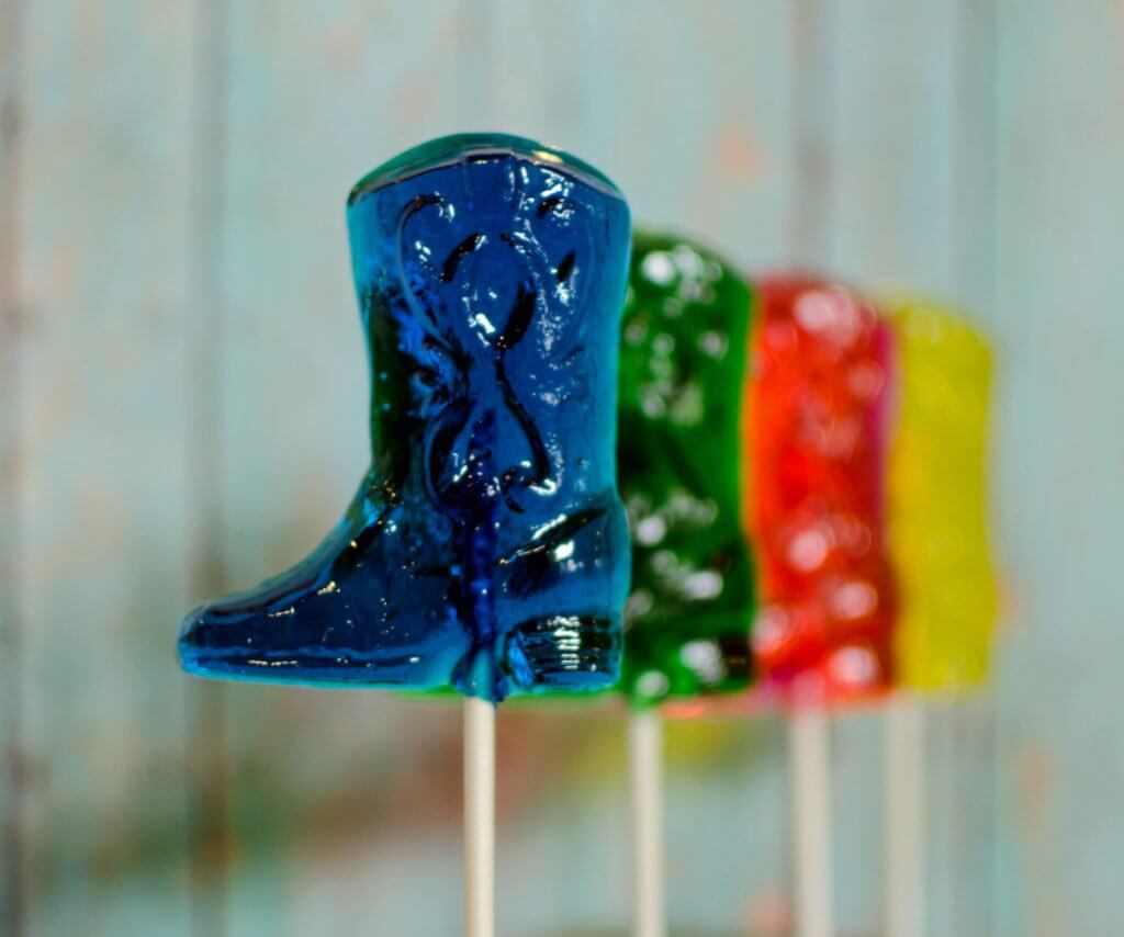 Cowboy boot lollipops