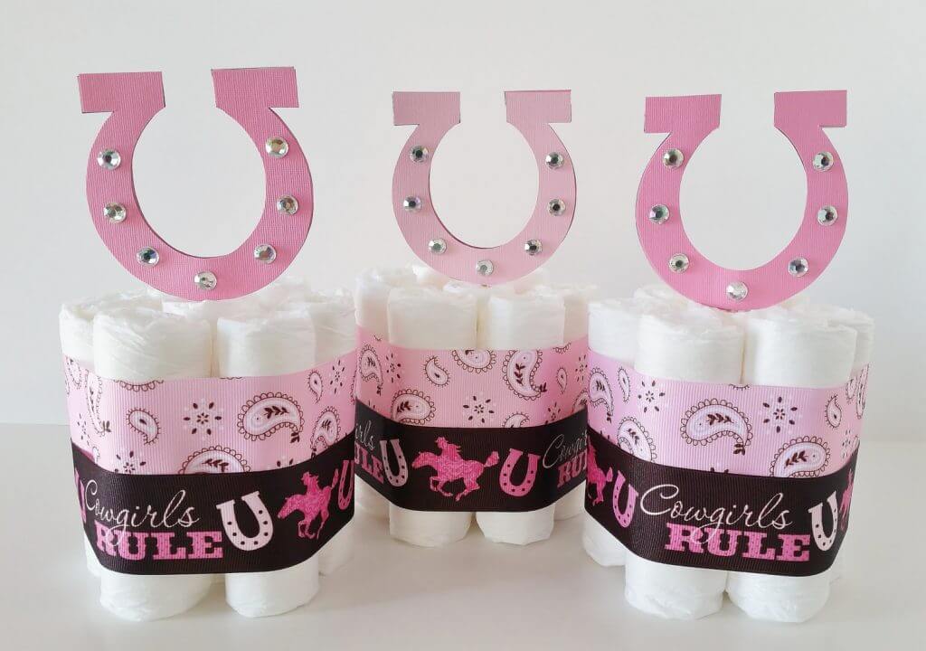 Cowgirl Diaper Cake Centerpieces