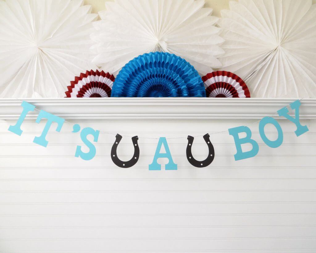 Horseshoe - Cowboy Baby Shower Banner