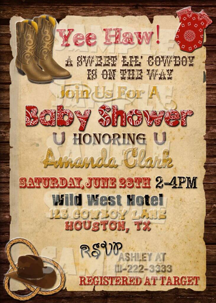 WESTERN BABY SHOWER Invitation - Cowboy Baby Shower