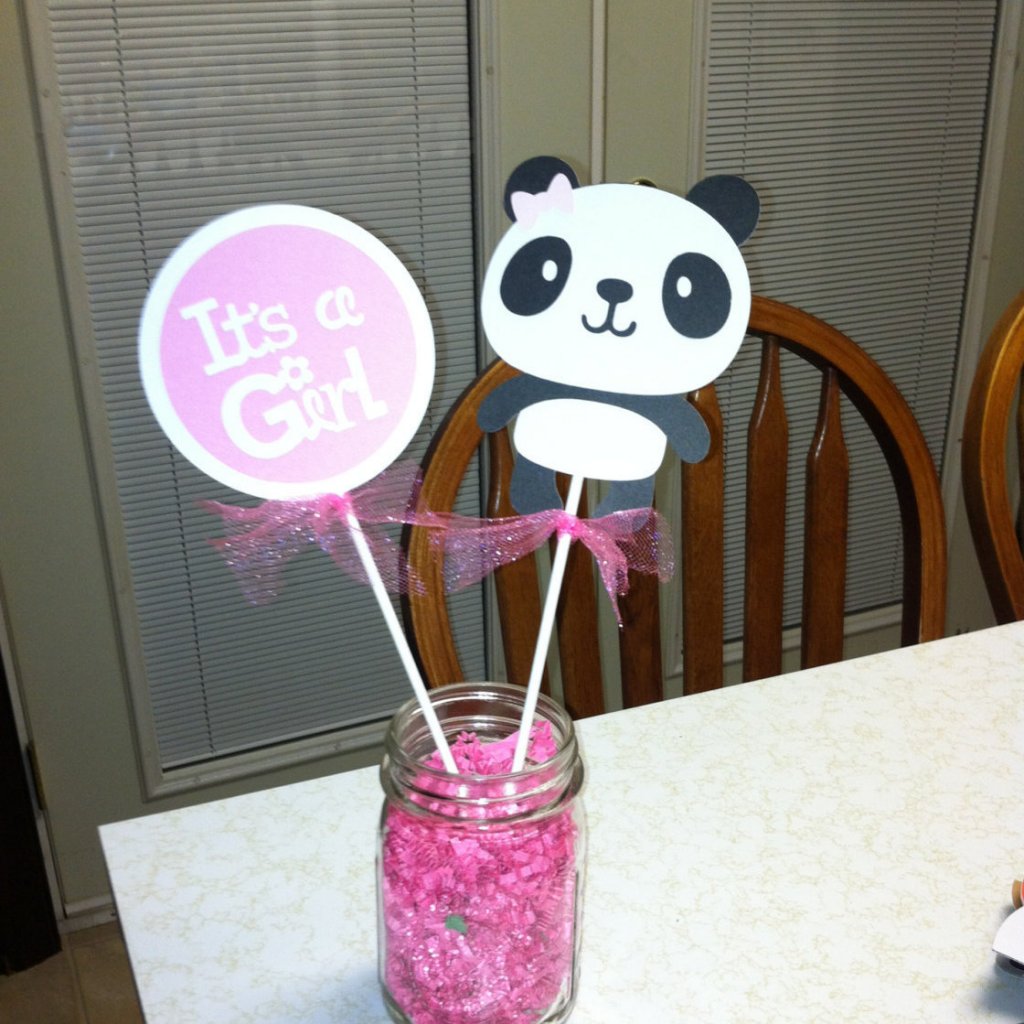 Panda Its a girl centerpiece