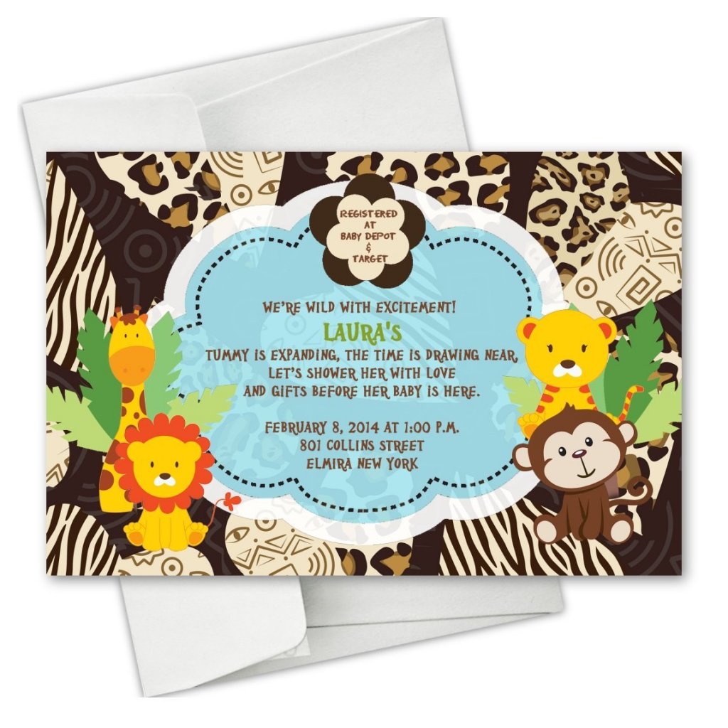 Jungle Monkey Safari Animals Baby Shower