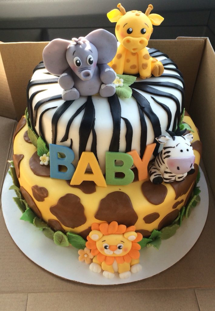 safari theme cake baby shower