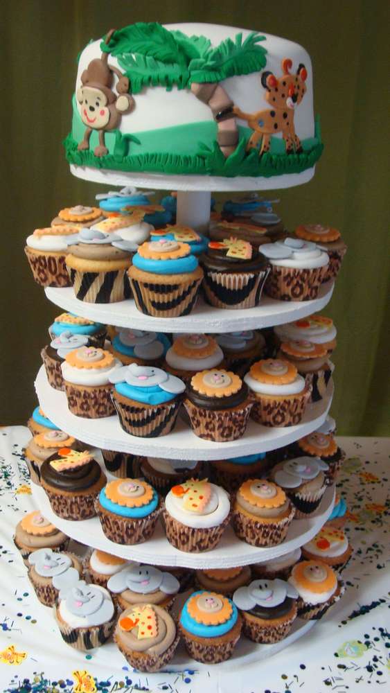 Safari Baby Shower CupCake Cake