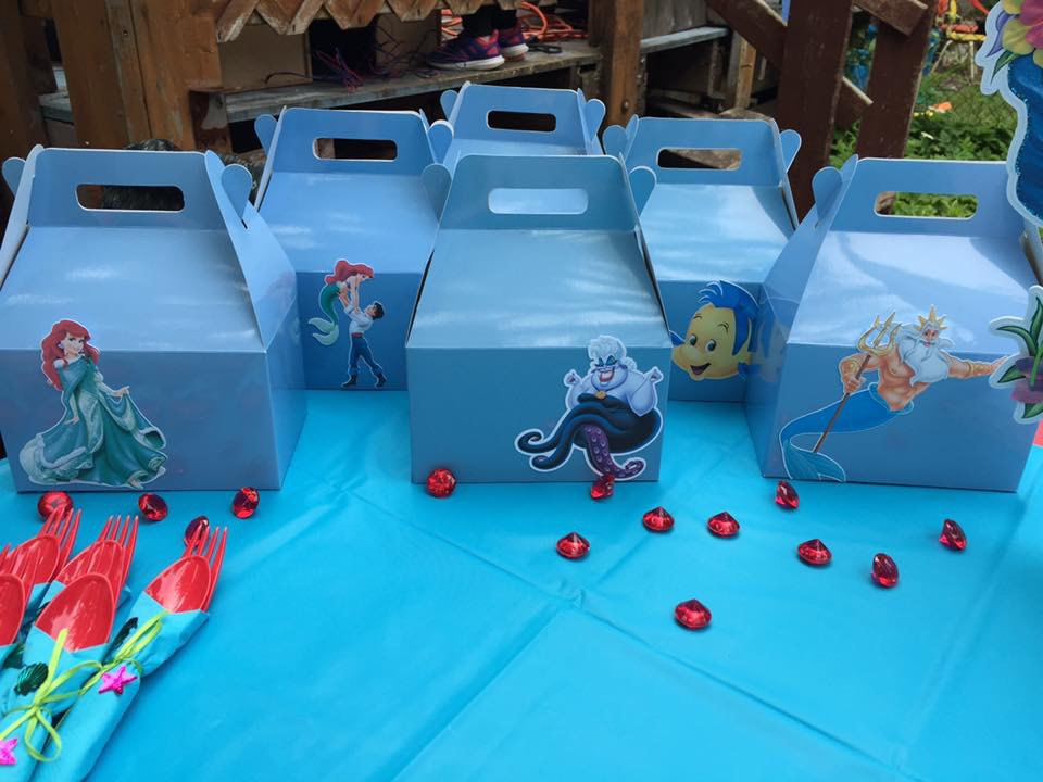 The Little Mermaid,Favors Gable Boxes,Birthday Decorations,Party Supplies,Baby Shower,Under the Sea,Favor containers,Mermaid Birthday,Girl