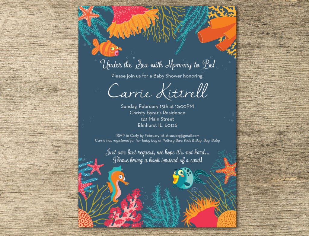 Under the Sea Baby Shower Invitation - Customized Digital File or Print Option