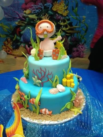 Under the sea baby shower cake