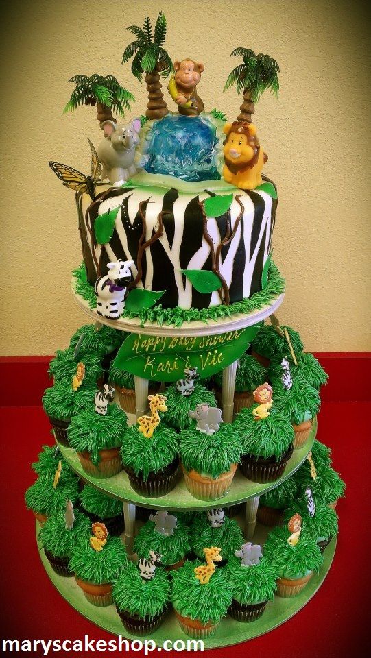 safari cake and cupcake comb