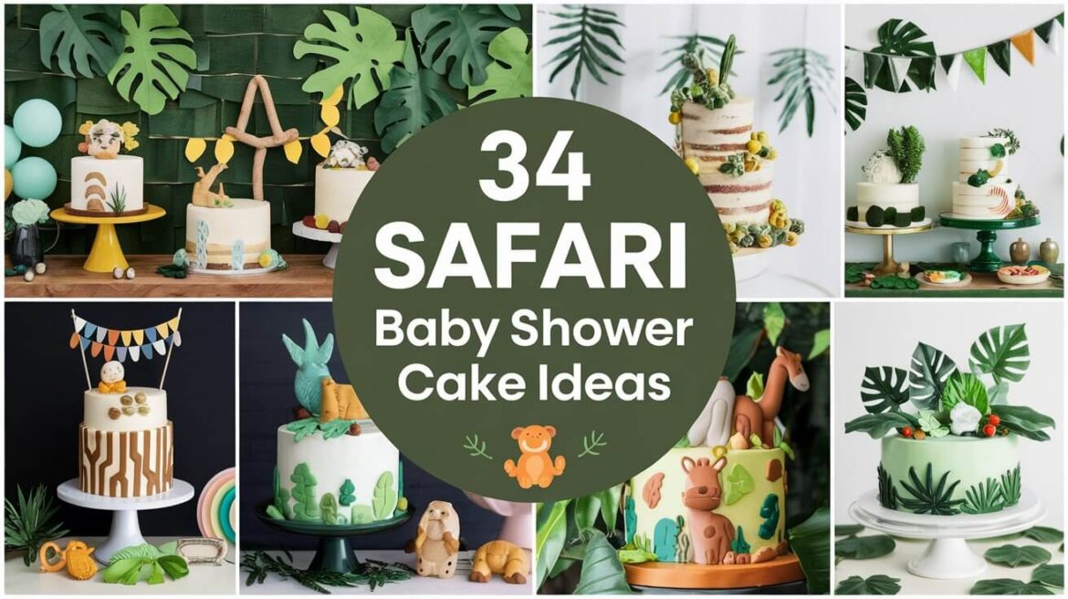 34 safari theme baby shower cakes